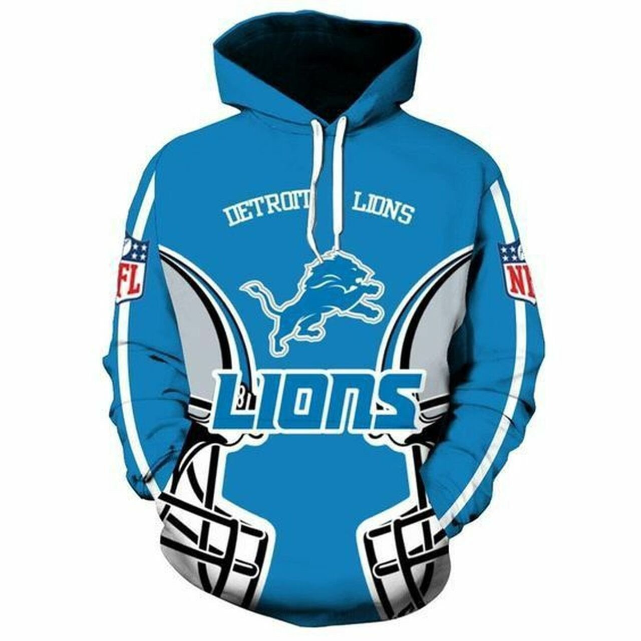 Helmet Detroit Lions Logo   Hoodie 3D TR2722