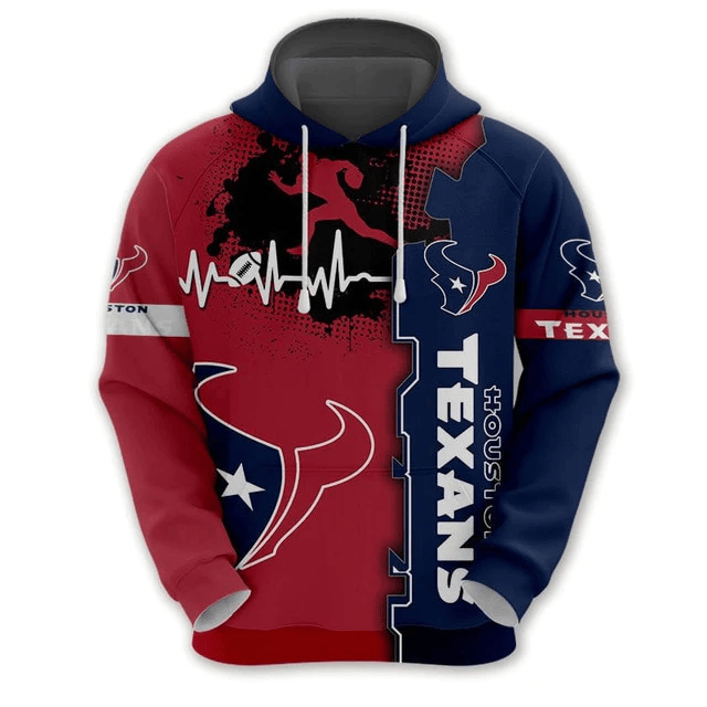 Houston Texans Beating Curve Printed 3D Hoodie