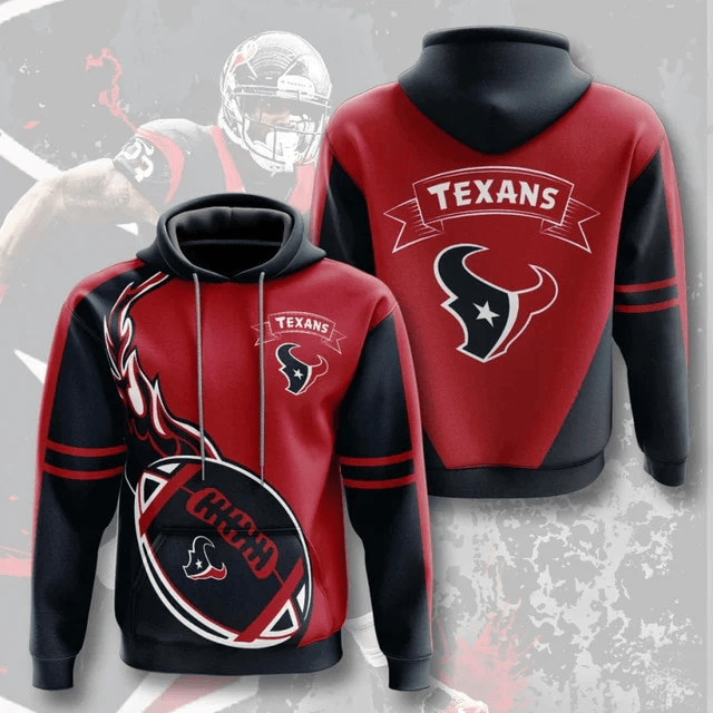 Houston Texans Flame Ball Printed 3D Hoodie