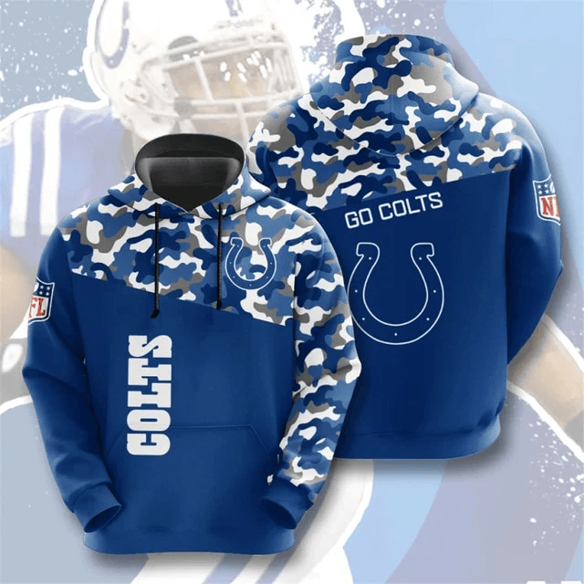 Indianapolis Colts Camouflage Casual Printed 3D Hoodie