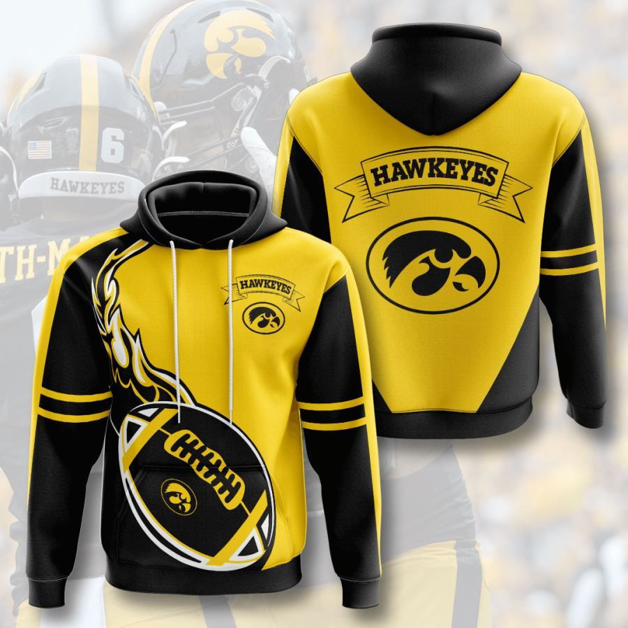 Iowa Hawkeyes No849 Yellow Black Custom Hoodie Zip Hoodie PH1239