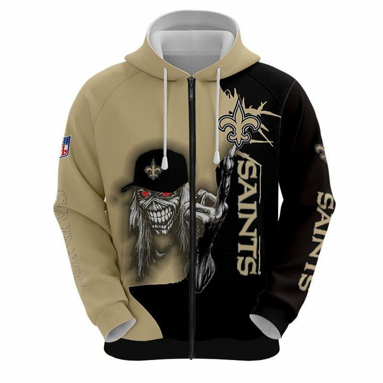 Iron Maiden New Orleans Saints 3D Hoodie Zip Hoodie PH6865