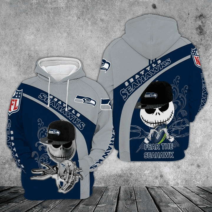 Jack Skellington Seattle Seahawks   Hoodie 3D TR5389
