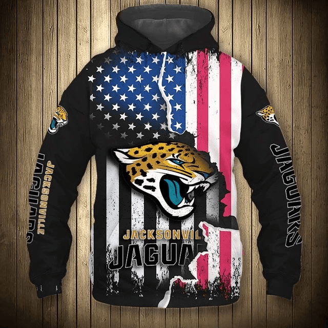 Jacksonville Jaguars American Flag Printed 3D Hoodie