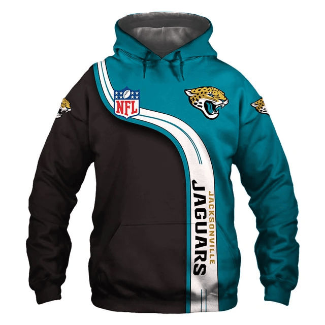 Jacksonville Jaguars Curved Stripes Printed 3D Hoodie