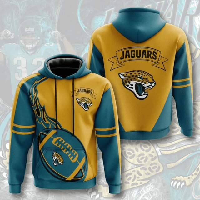 Jacksonville Jaguars Flame Ball Printed 3D Hoodie