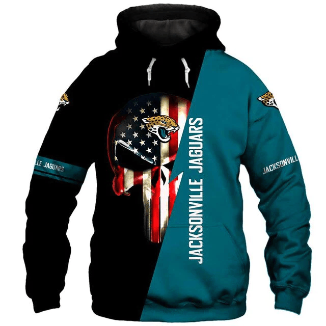 Jacksonville Jaguars Skull Printed 3D Hoodie