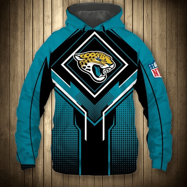 Jacksonville Jaguars Square Lattice Casual Printed 3D Hoodie