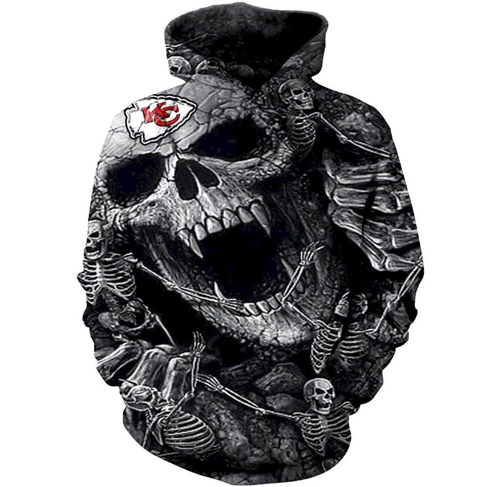 Kansas City Chiefs New Skull S1570 17 Unisex 3D Hoodie Gift For Fans