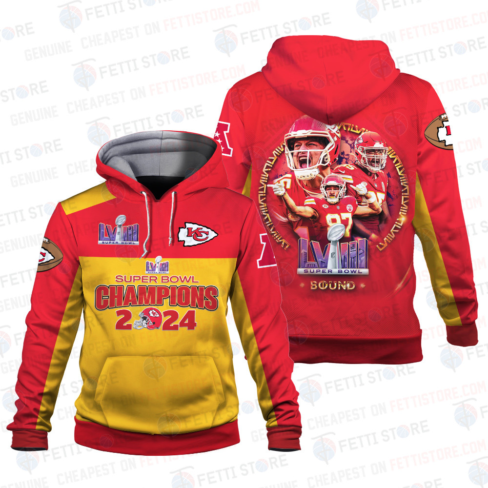 Kansas City Chiefs NFL Champions Pattern 3D Hoodie STM V4