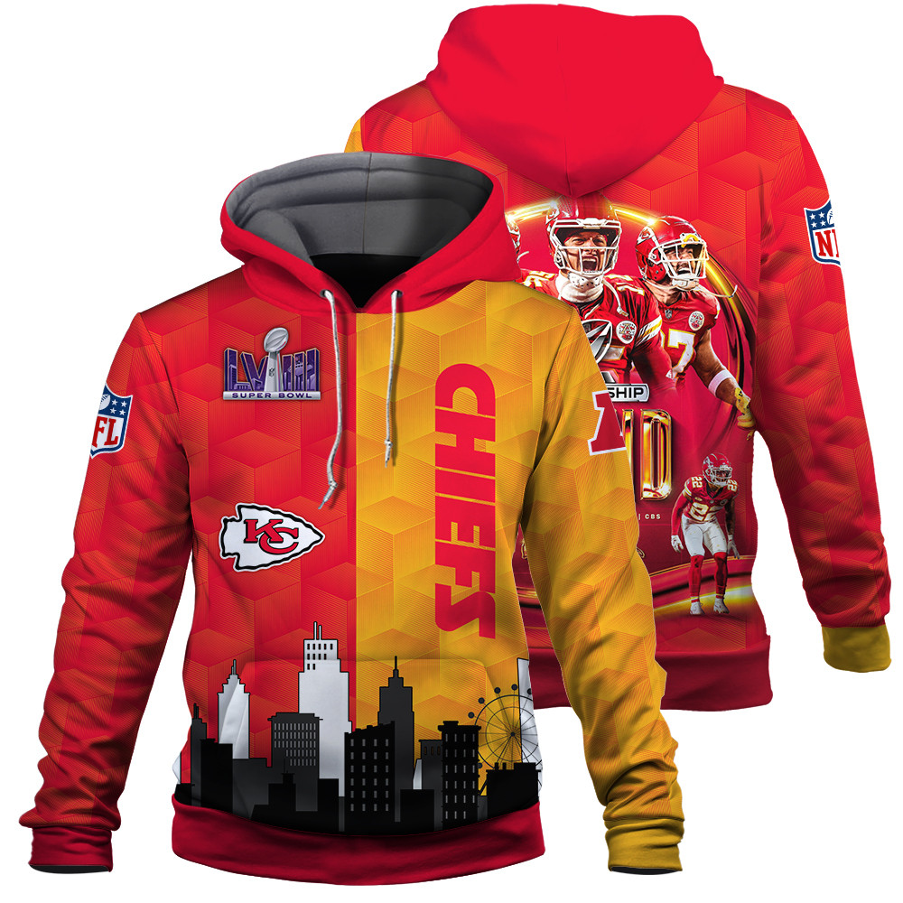 Kansas City Chiefs NFL Champions Pattern 3D Hoodie STM V6
