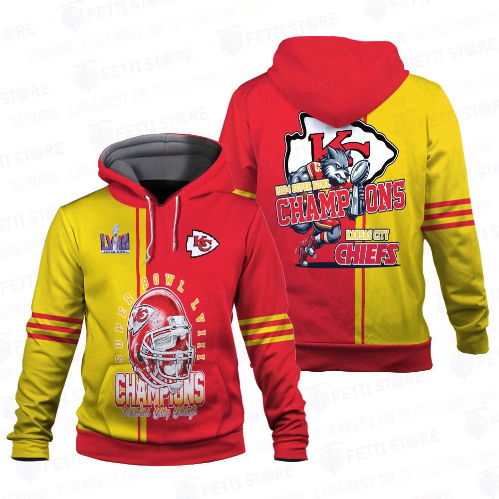 Kansas City Chiefs NFL Champions Pattern 3D Hoodie STM V7
