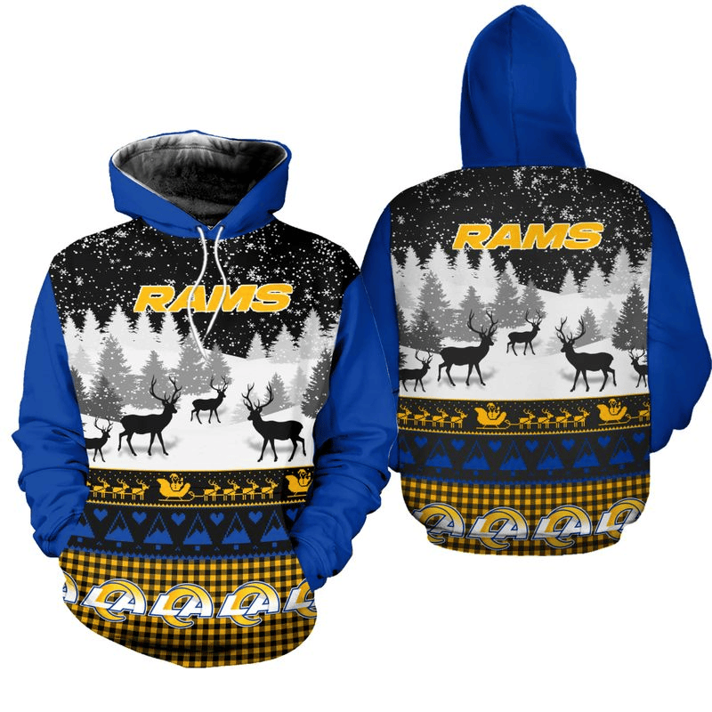 Los Angeles Rams Casual Christmas Printed 3D Hoodie