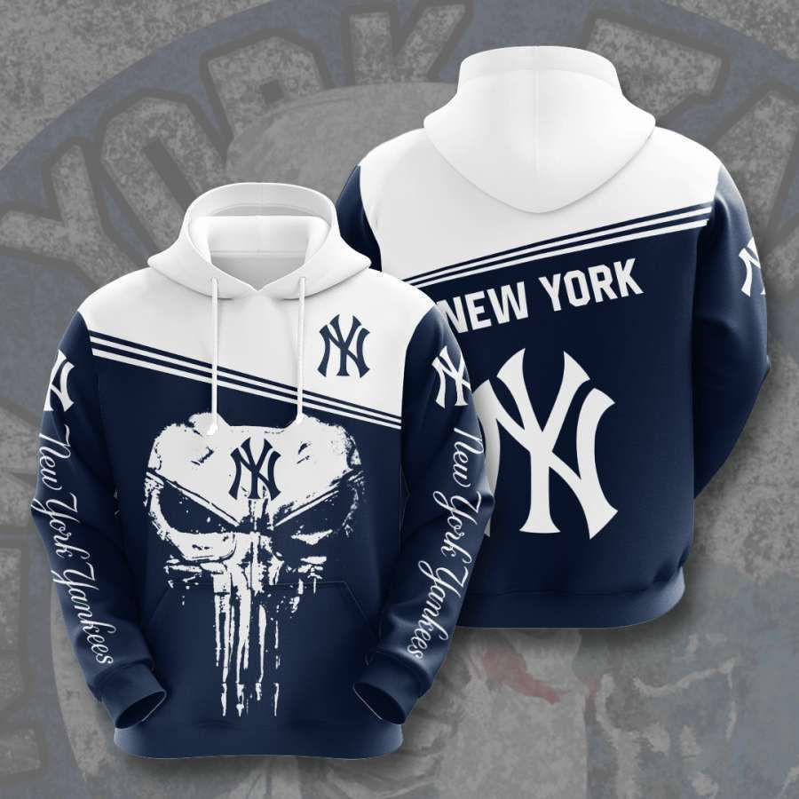 New York Yankees No1420 Blue White Custom Hoodie Zip Hoodie PH2795