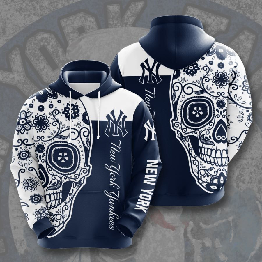 New York Yankees No1422 Blue Custom Hoodie Zip Hoodie PH3063