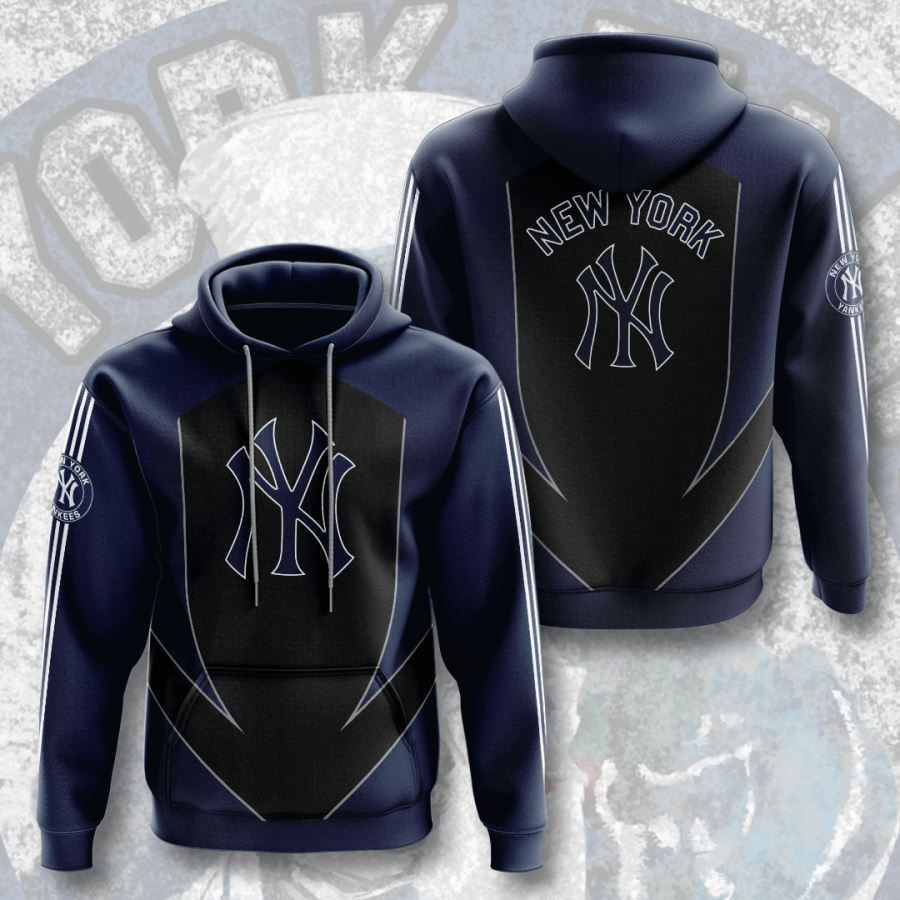 New York Yankees No1424 Custom Hoodie 3D Blue AOP Hoodie Zip Hoodie HT286