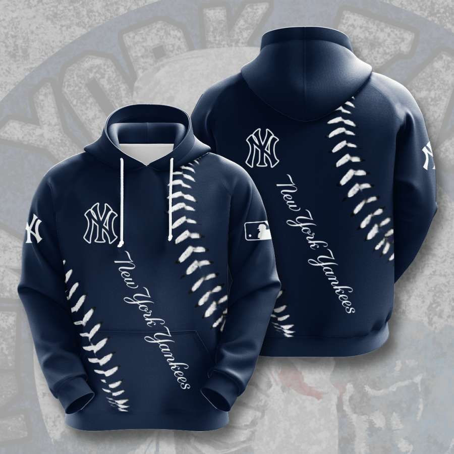 New York Yankees No1426 Custom Hoodie 3D Blue AOP Hoodie Zip Hoodie H383