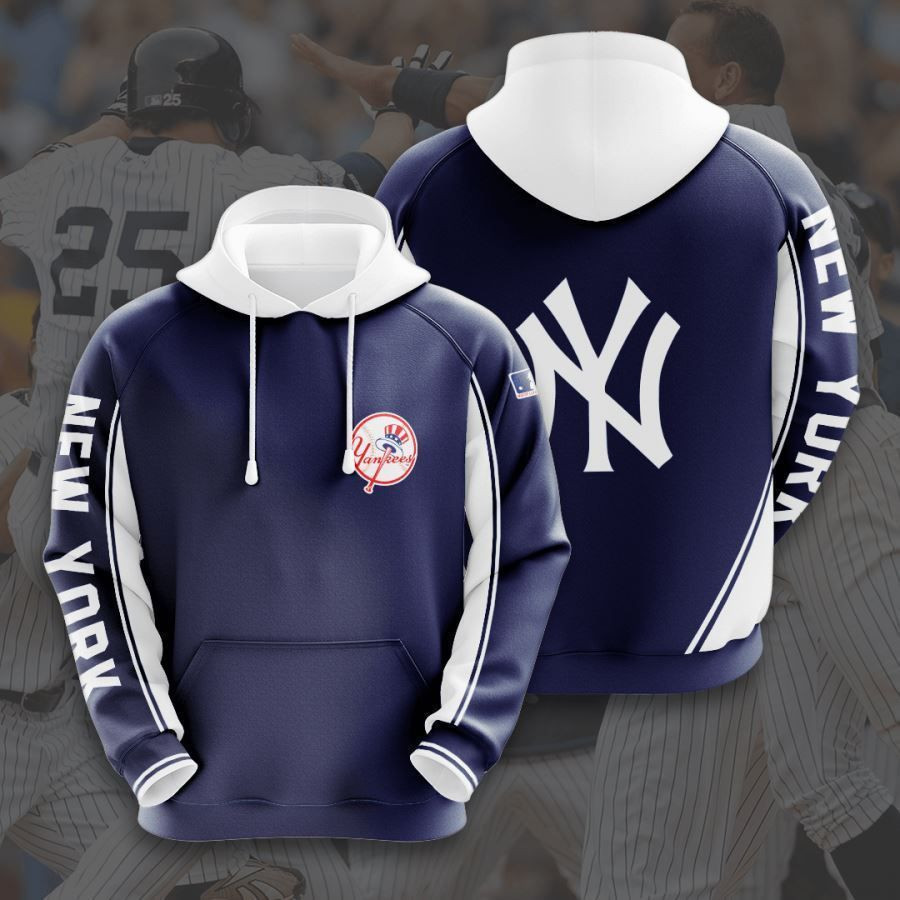 New York Yankees No1457 Blue Custom Hoodie Zip Hoodie PH2164
