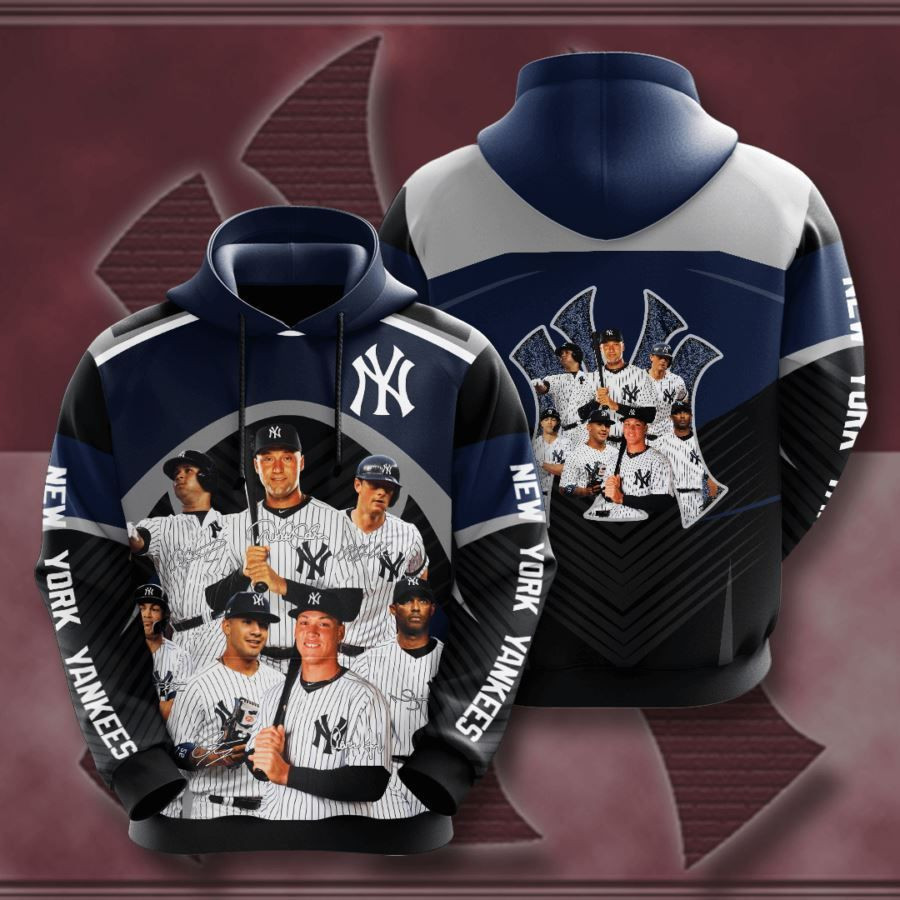 New York Yankees No1459 Custom Hoodie 3D Blue AOP Hoodie Zip Hoodie H190