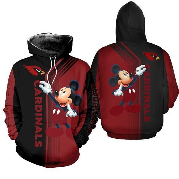 NFL Arizona Cardinals Mickey Mouse 3D New Full 3D Hoodie, Zip Hoodie, Sweatshirt TR3755