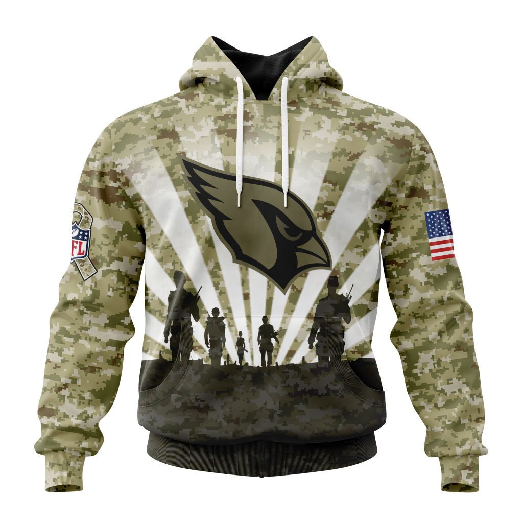 Nfl Arizona Cardinals Salute To Service  Honor Veterans And Their Families St2201 Hoodie Zip Hoodie TR266