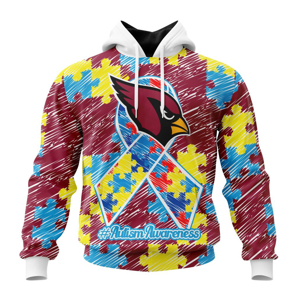 Nfl Arizona Cardinals Special Autism Awareness Design St2201 Hoodie Zip Hoodie TR91