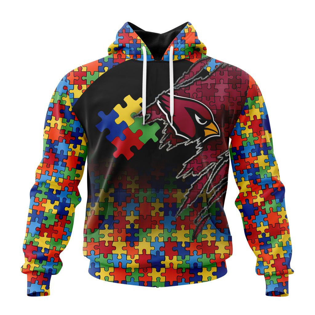 Nfl Arizona Cardinals Special Autism Awareness Design St2202 Hoodie Zip Hoodie PH143