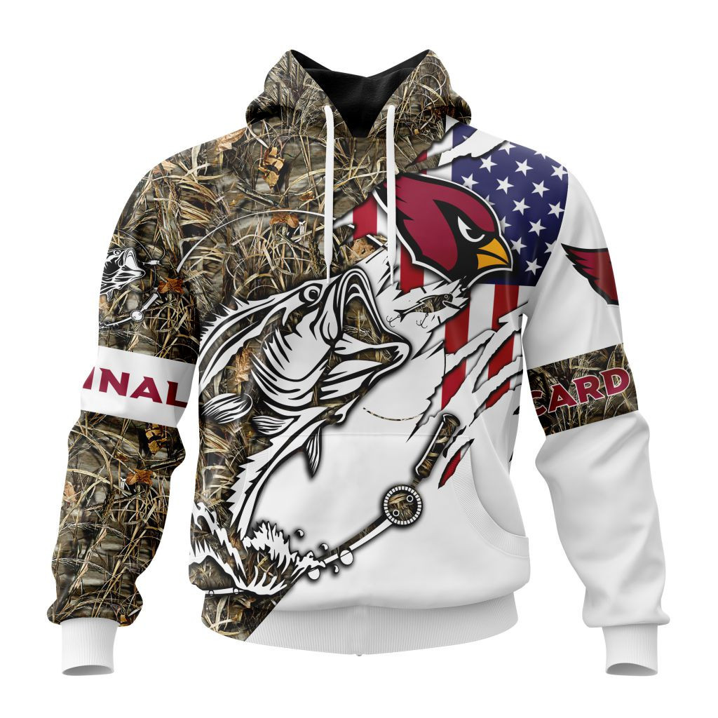 Nfl Arizona Cardinals Special Fishing With Flag Of The United States St2201 Hoodie Zip Hoodie TR609