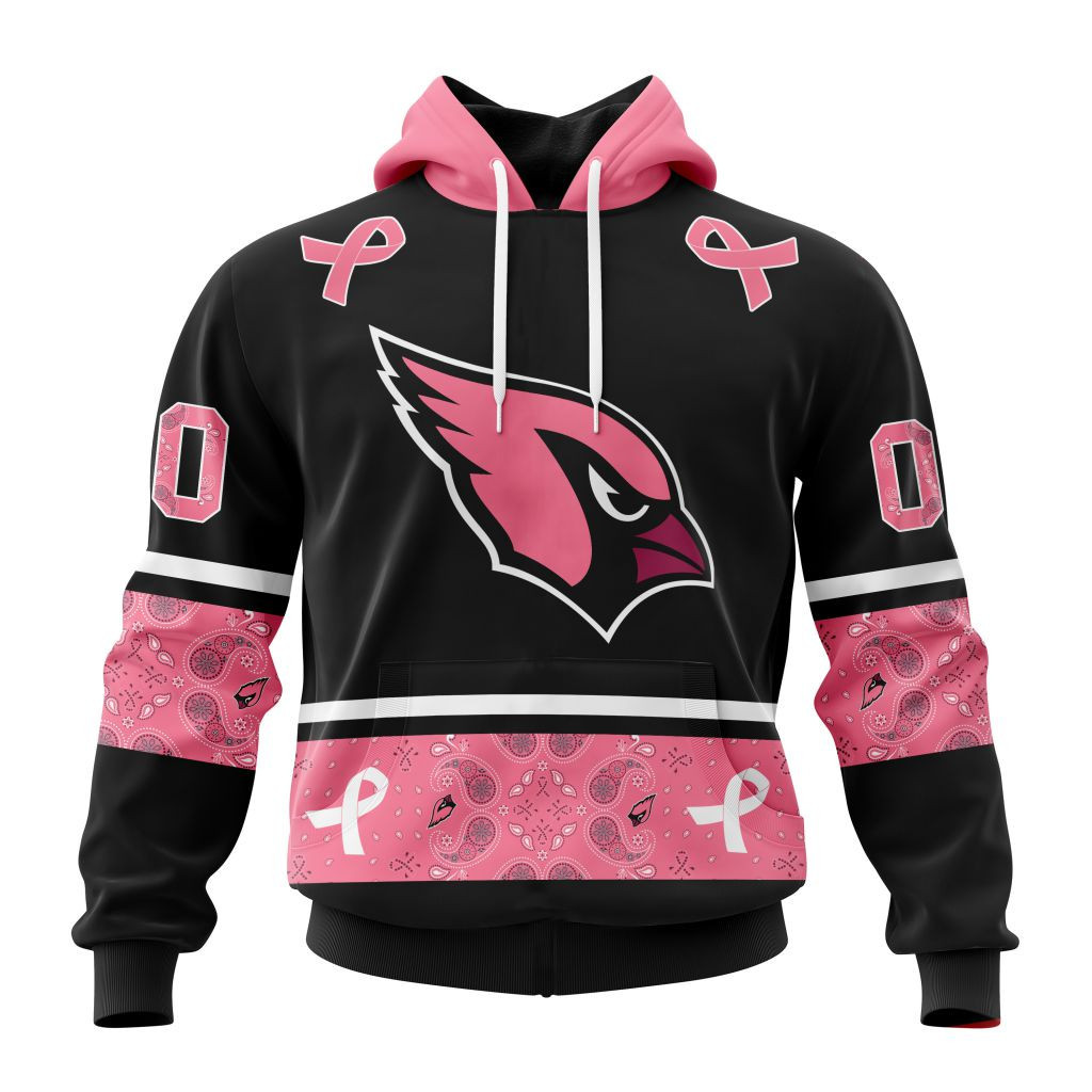 Nfl Arizona Cardinals Specialized Design In Classic Style With Paisley In October We Wear Pink Breast Cancer Hoodie Zip Hoodie TR673