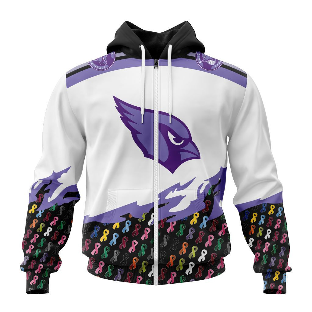Nfl Arizona Cardinals Specialized Kits In October We Stand Together We Can Beat Cancer Hoodie Zip Hoodie TR577