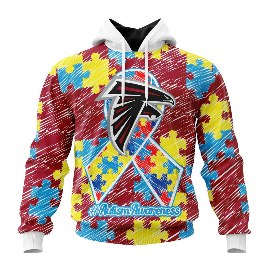 Nfl Atlanta Falcons Special Autism Awareness Design St2201 Hoodie Zip Hoodie TR90
