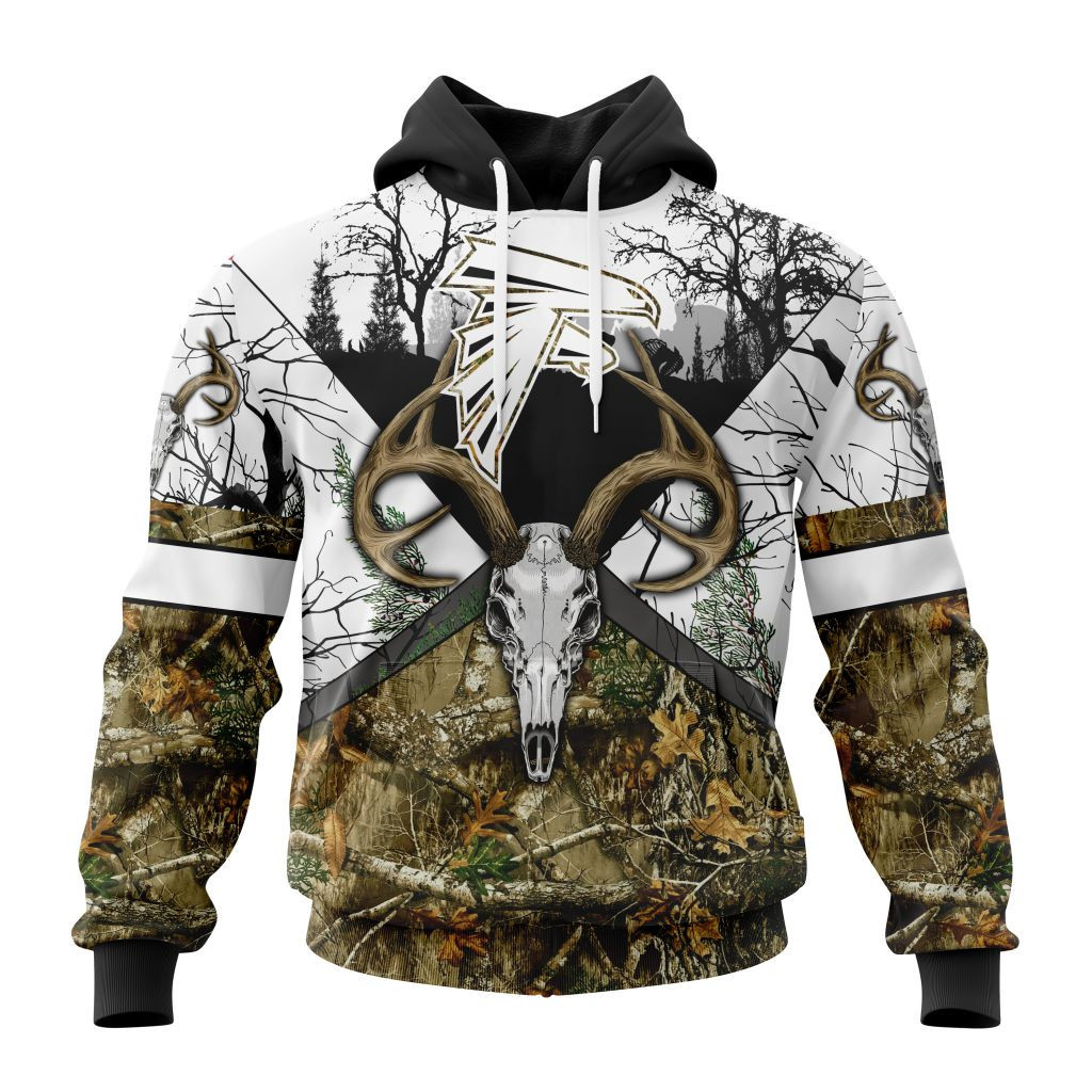 Nfl Atlanta Falcons Specialized Specialized Design Wih Deer Skull And Forest Pattern For Go Hunting Hoodie Zip Hoodie PH832