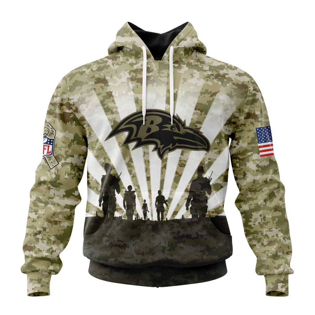 Nfl Baltimore Ravens Salute To Service  Honor Veterans And Their Families St2201 Hoodie Zip Hoodie TR242