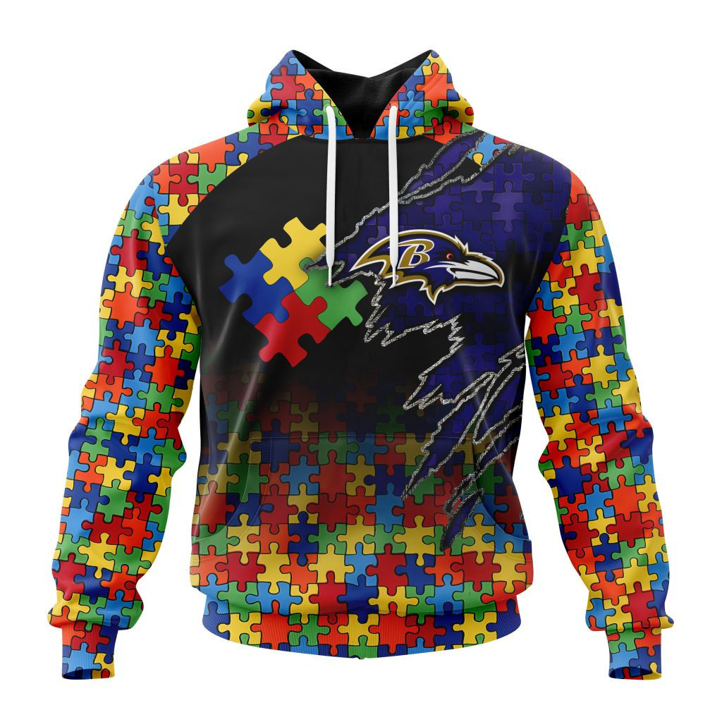Nfl Baltimore Ravens Special Autism Awareness Design St2202 Hoodie Zip Hoodie PH140