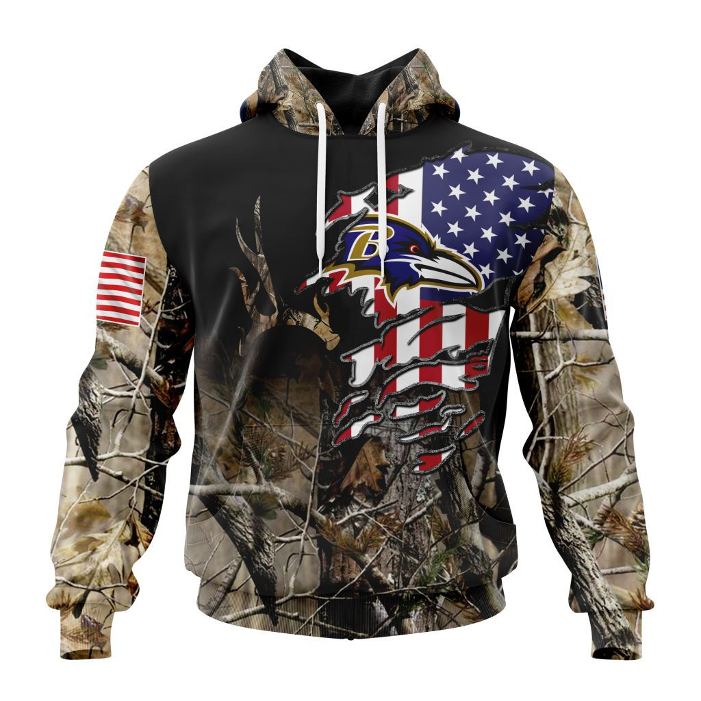 Nfl Baltimore Ravens Special Camo Realtree Hunting St2201 Hoodie Zip Hoodie TR745