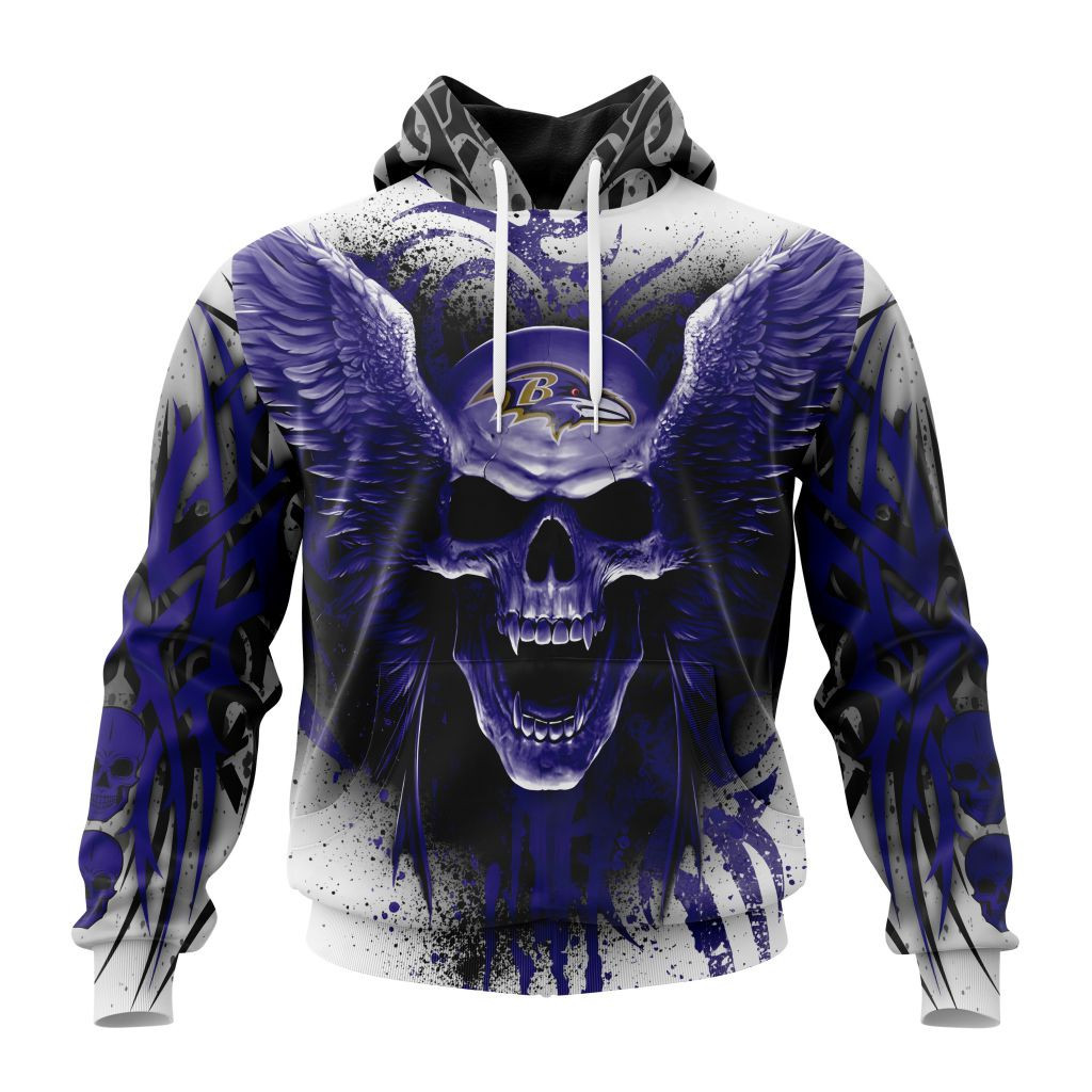 Nfl Baltimore Ravens Special Kits With Skull Art St2202 Hoodie Zip Hoodie TR446