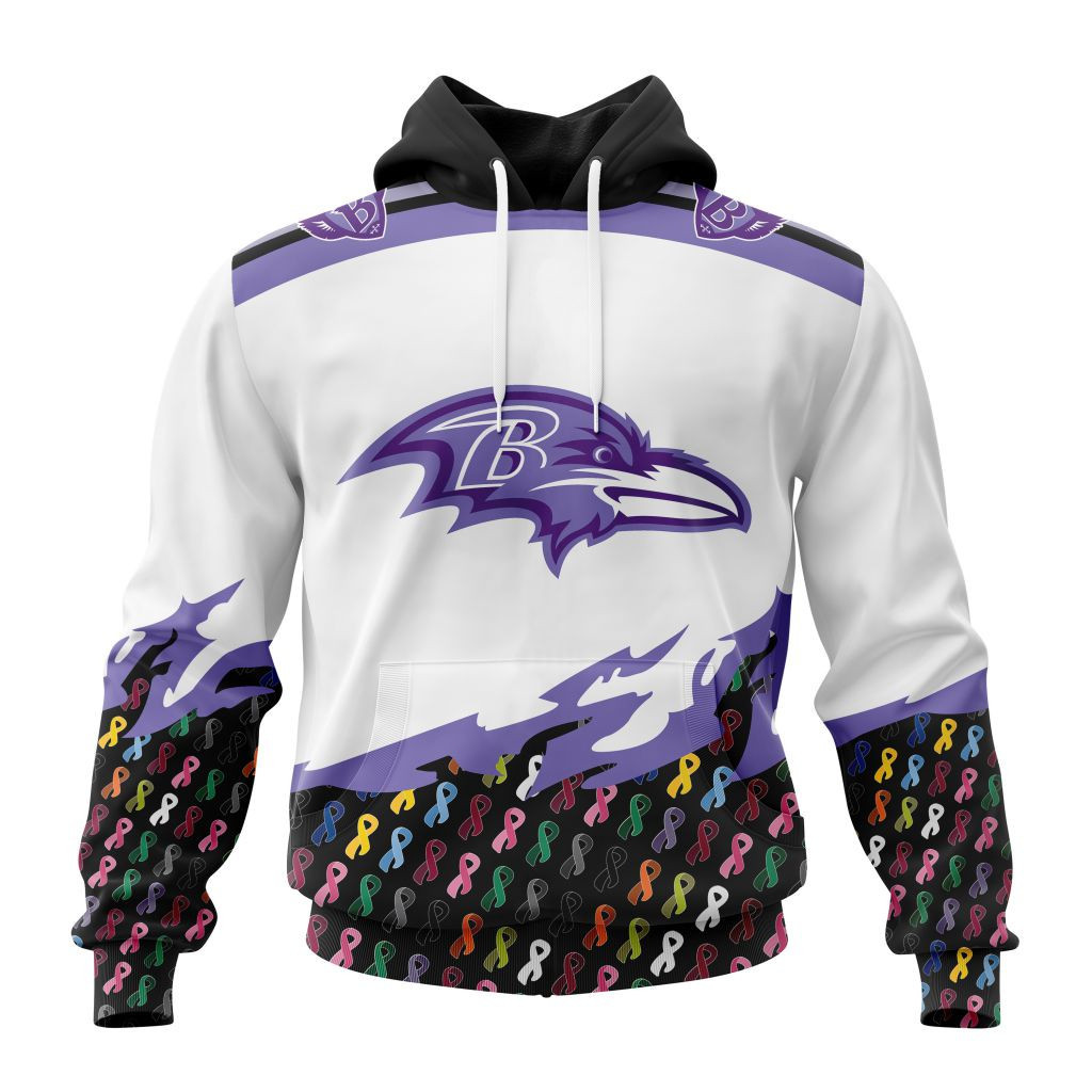 Nfl Baltimore Ravens Specialized Kits In October We Stand Together We Can Beat Cancer Hoodie Zip Hoodie TR574