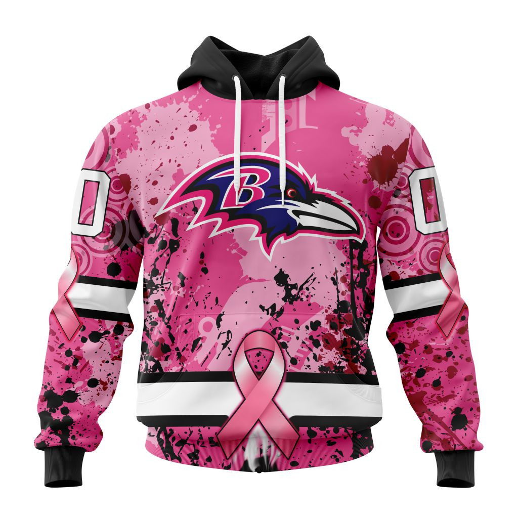 Nfl Baltimore Ravens Specialized Specialized Design I Pink I Can In October We Wear Pink Breast Cancer Hoodie Zip Hoodie TR798