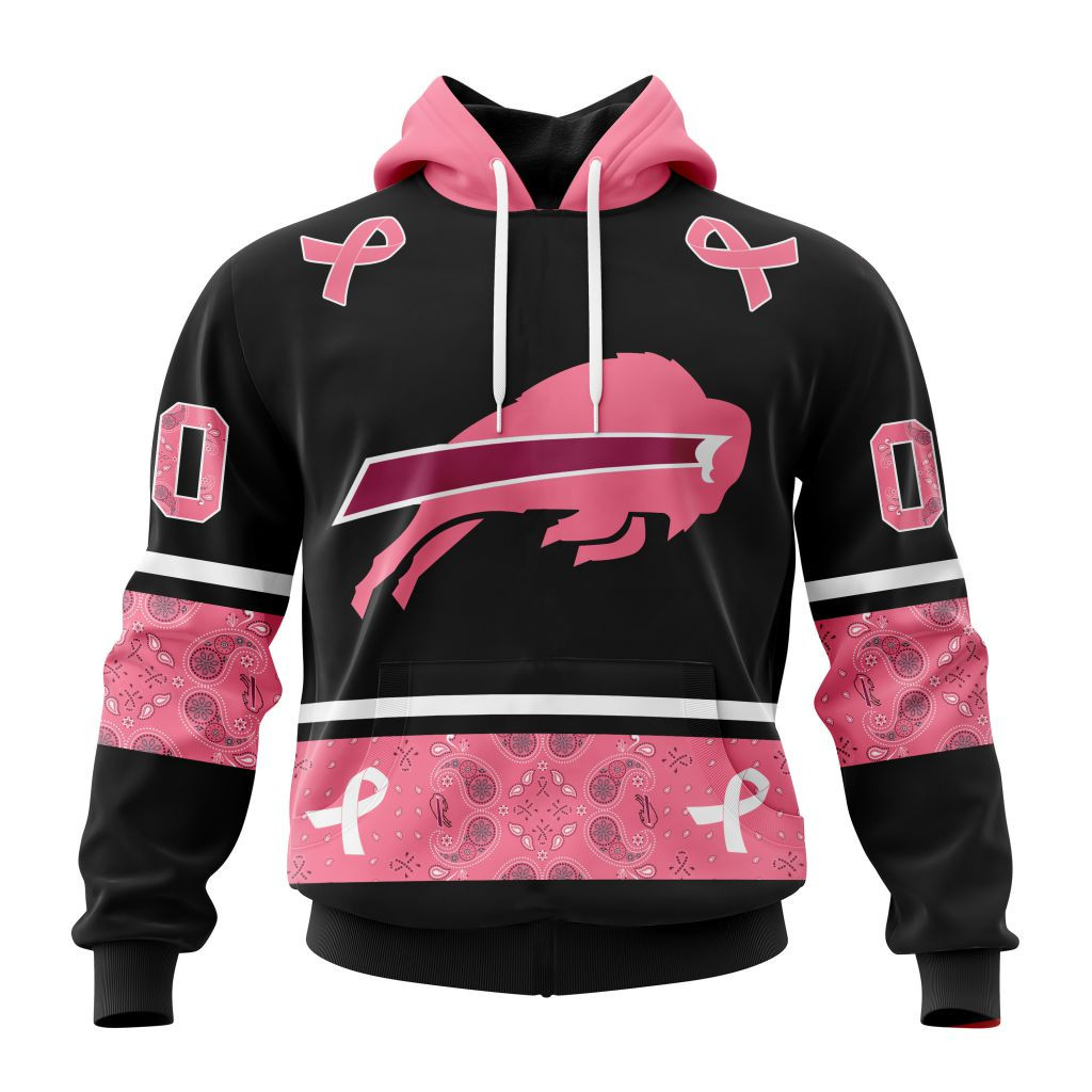 Nfl Buffalo Bills Specialized Design In Classic Style With Paisley In October We Wear Pink Breast Cancer Hoodie Zip Hoodie TR671
