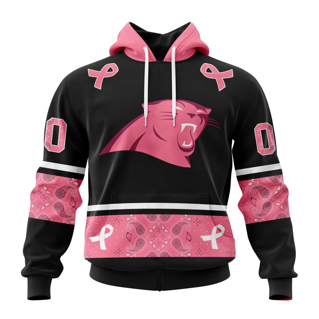 Nfl Carolina Panthers Specialized Design In Classic Style With Paisley In October We Wear Pink Breast Cancer Hoodie Zip Hoodie TR667