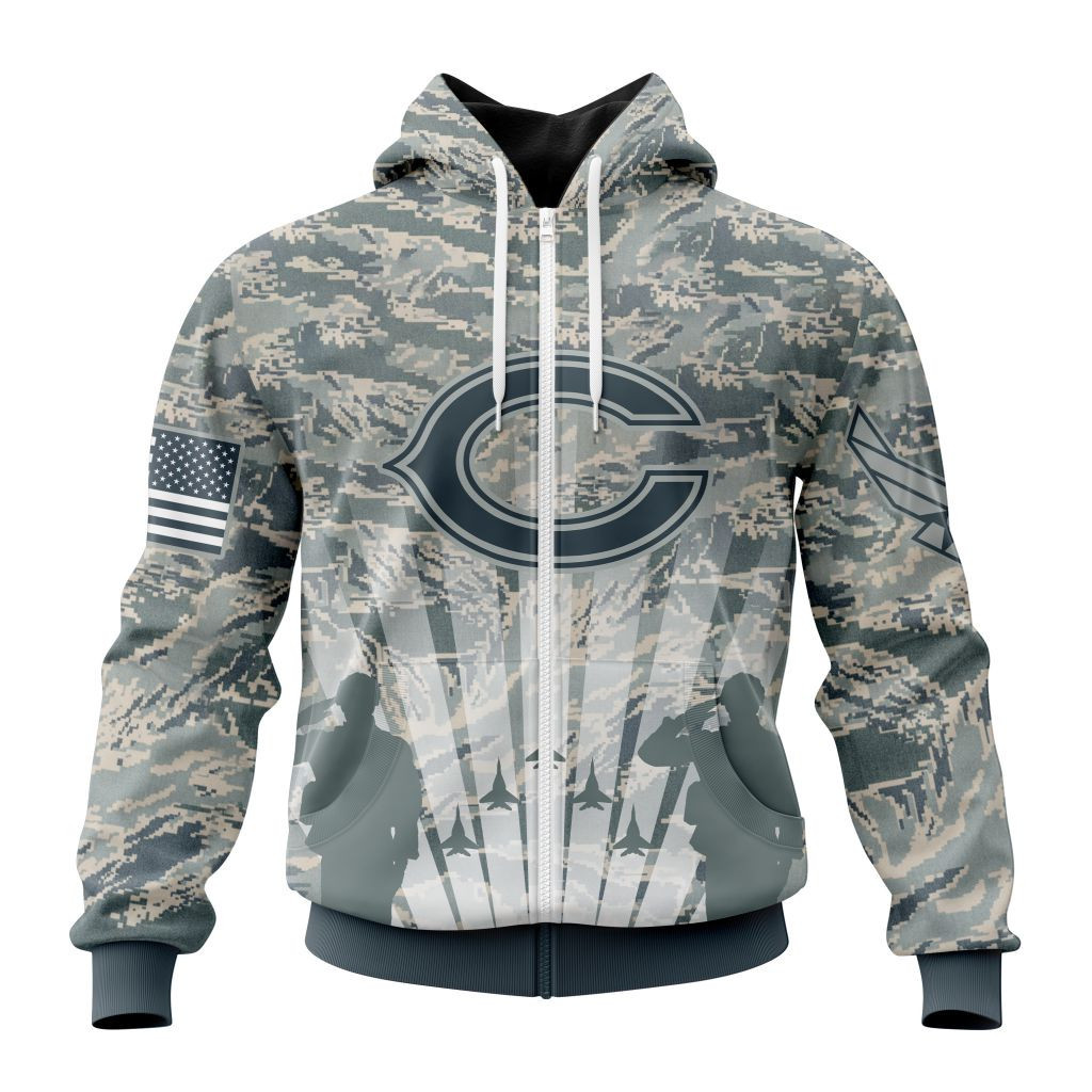 Nfl Chicago Bears Honor Us Air Force Veterans St2201 Hoodie Zip Hoodie PH194