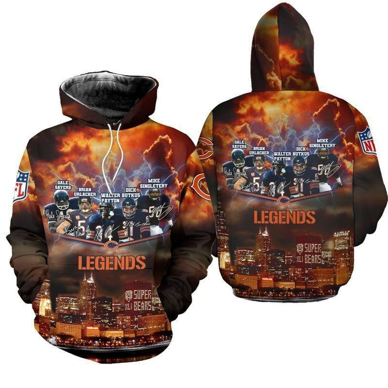 NFL Chicago Bears Legends 3D Hoodie, Zip Hoodie, Sweatshirt TR3774