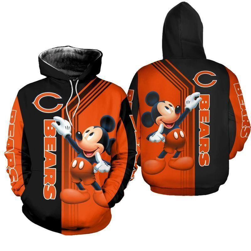 NFL Chicago Bears Mickey Mouse 3D Hoodie, Zip Hoodie, Sweatshirt TR3769