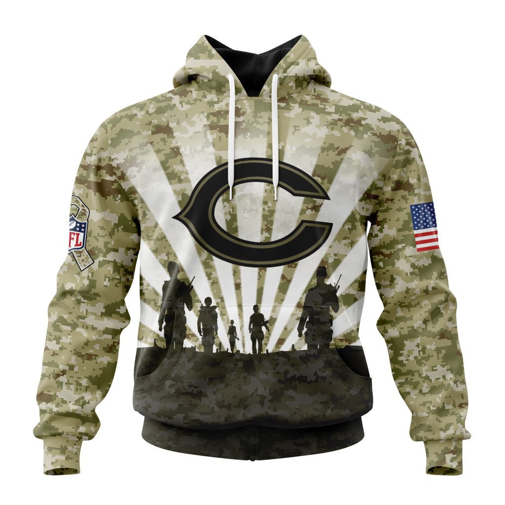 Nfl Chicago Bears Salute To Service  Honor Veterans And Their Families St2201 Hoodie Zip Hoodie TR255