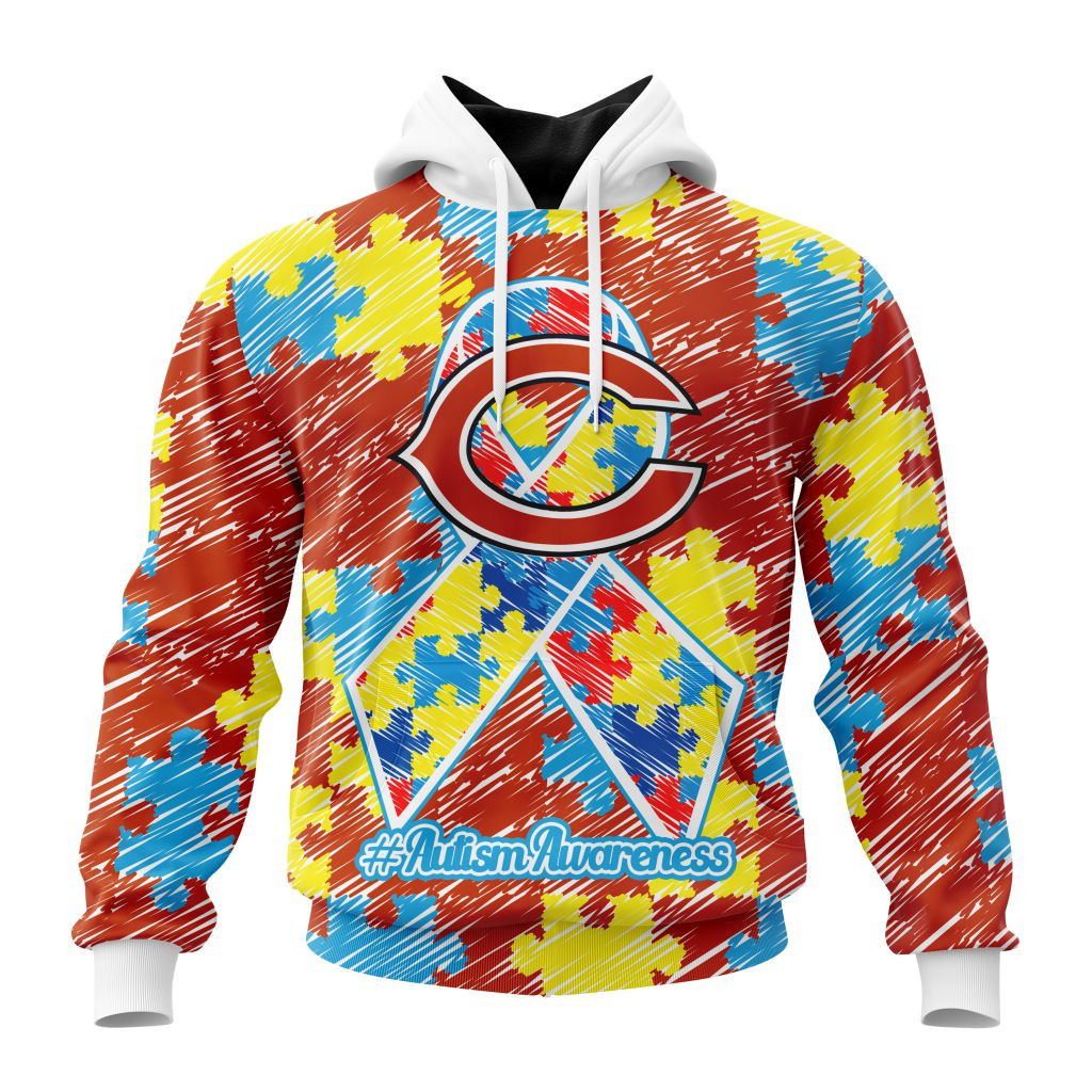 Nfl Chicago Bears Special Autism Awareness Design St2201 Hoodie Zip Hoodie PH85