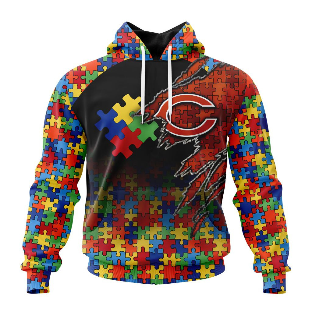 Nfl Chicago Bears Special Autism Awareness Design St2202 Hoodie Zip Hoodie PH137