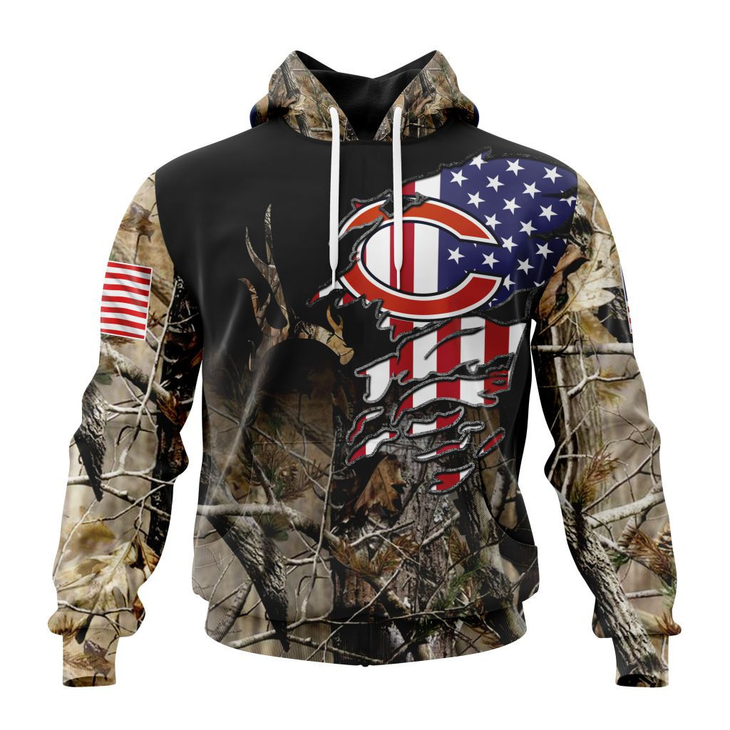 Nfl Chicago Bears Special Camo Realtree Hunting St2201 Hoodie Zip Hoodie TR758