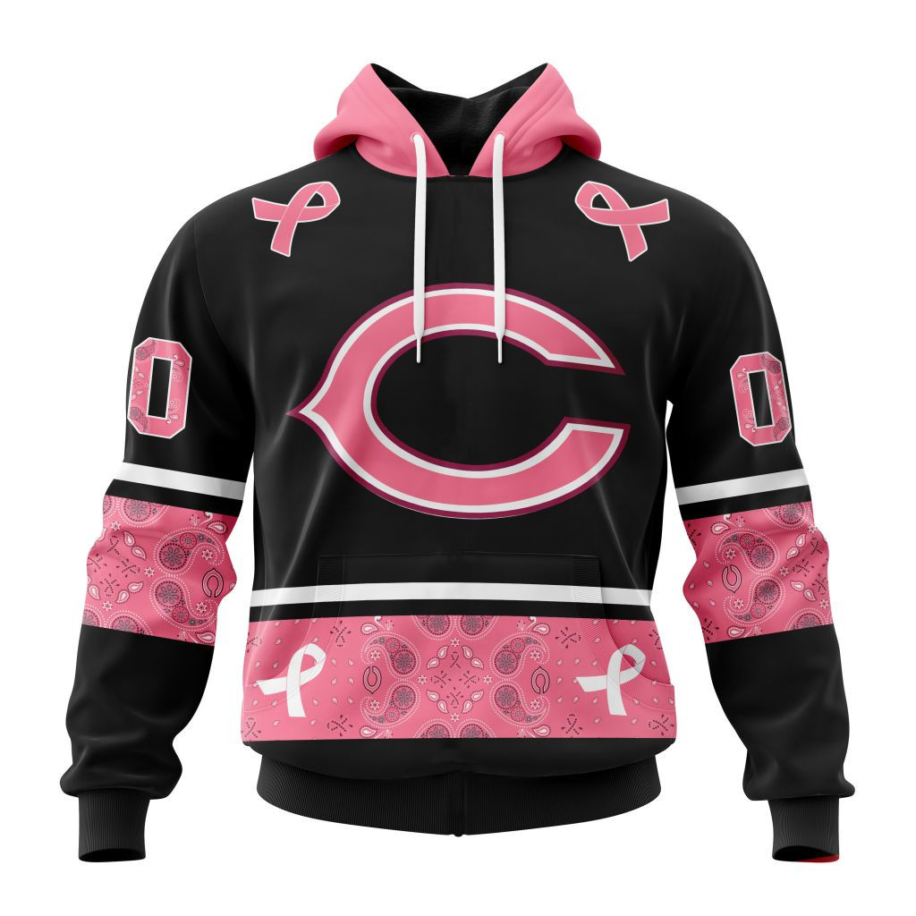 Nfl Chicago Bears Specialized Design In Classic Style With Paisley In October We Wear Pink Breast Cancer Hoodie Zip Hoodie TR666
