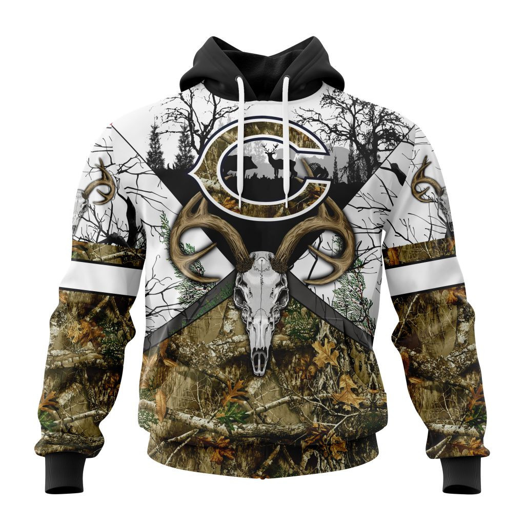 Nfl Chicago Bears Specialized Specialized Design Wih Deer Skull And Forest Pattern For Go Hunting Hoodie Zip Hoodie PH827