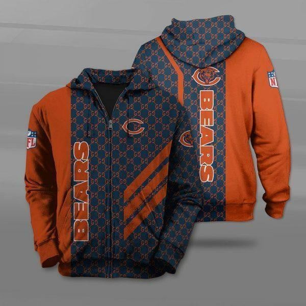 NFL Chicago Bears Zipper Zipper For Bears Fans 1 3D Hoodie, Zip Hoodie, Sweatshirt TR3527